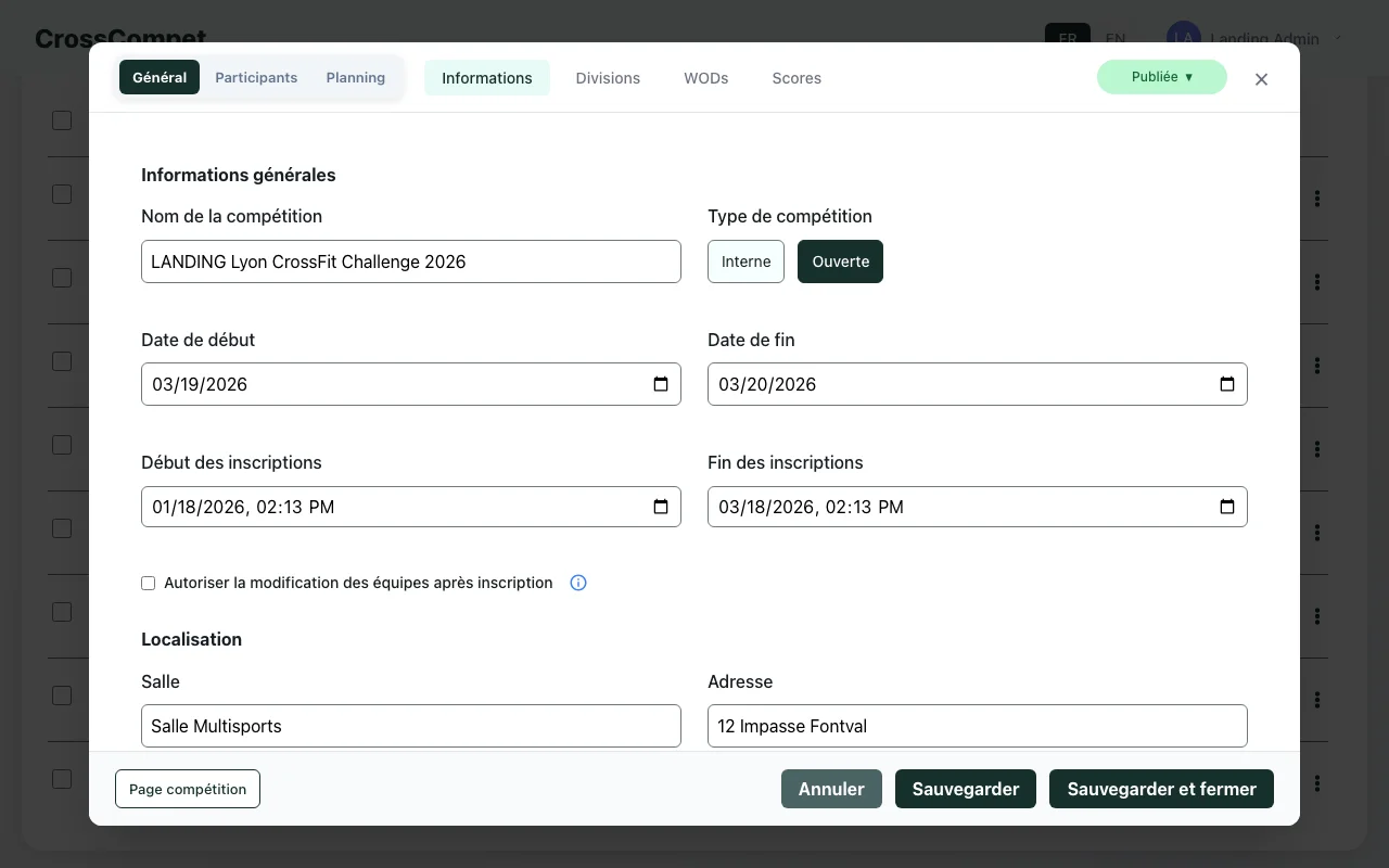 Informations générales en un coup d'œil